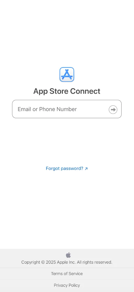 App Store Connect captures d'écran 1