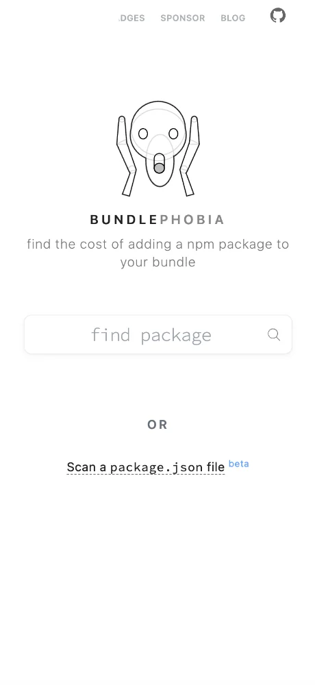 Bundlephobia screenshots 1