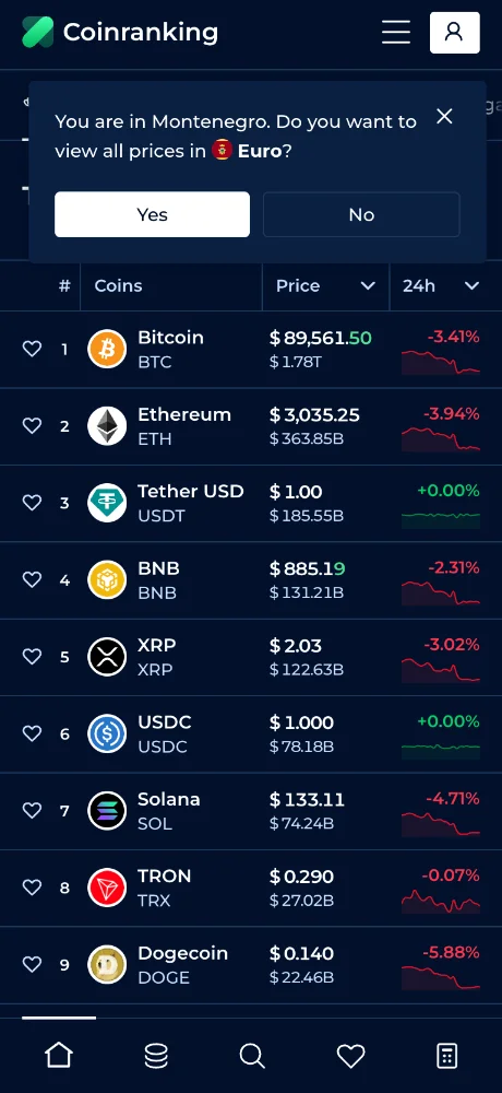Coinranking ภาพหน้าจอ 1