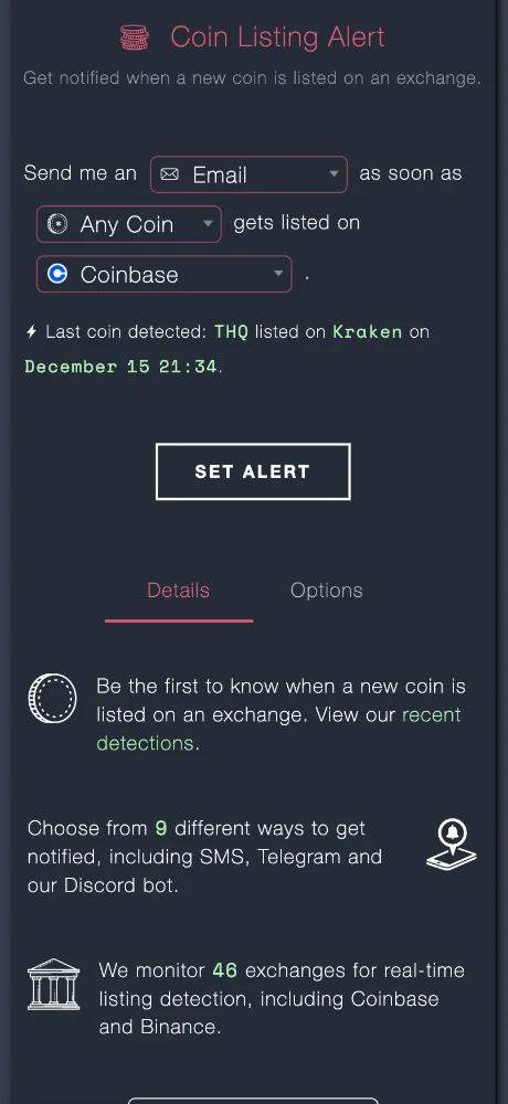 Cryptocurrency Alerting screenshots 2