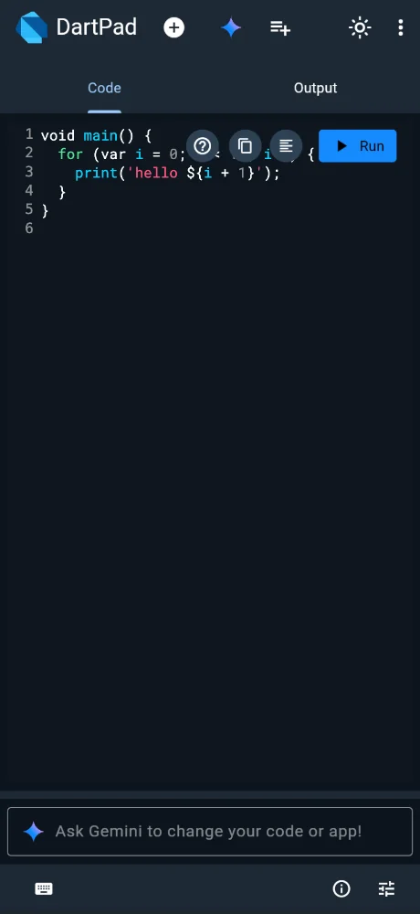 DartPad screenshots 1