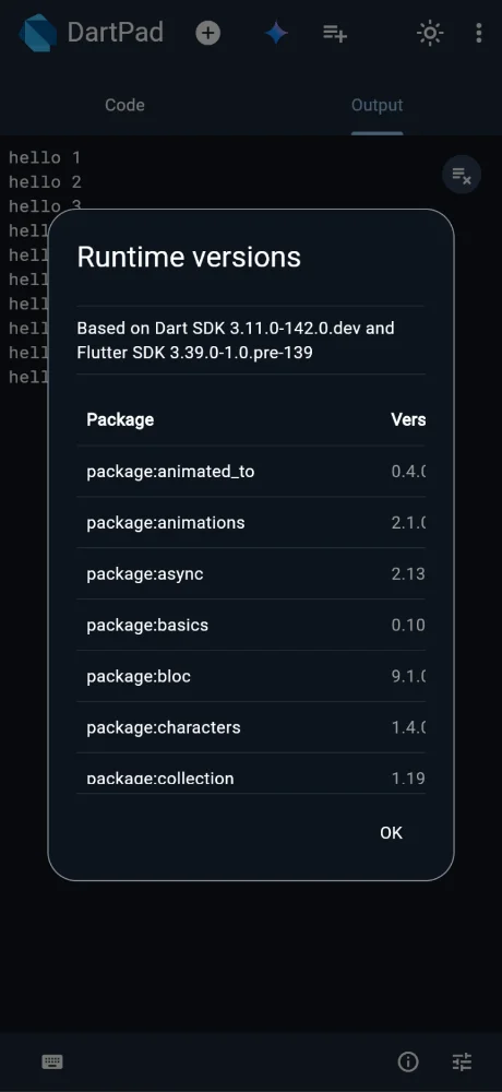 DartPad screenshots 3