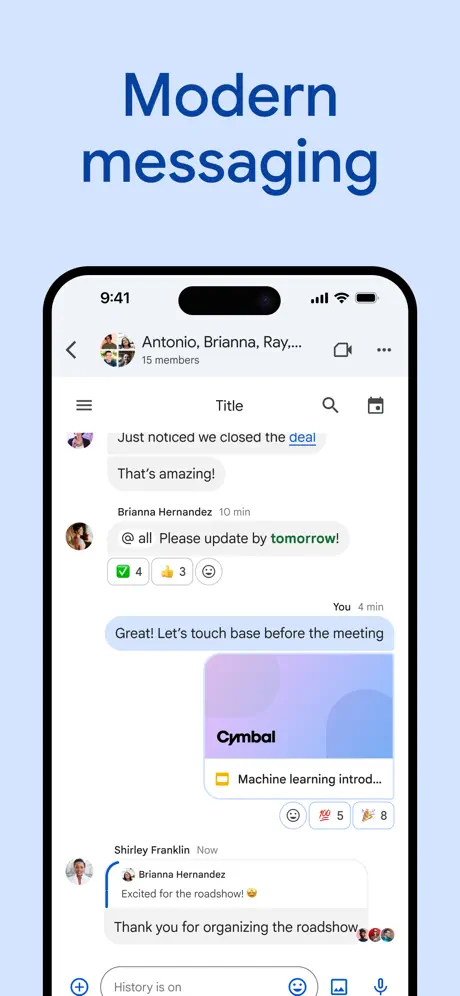 Google Chat screenshots 1