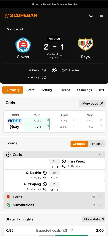 Scorebar.com screenshots 2