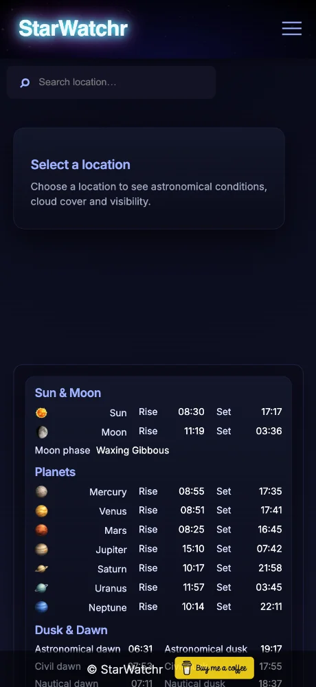 StarWatchr screenshots 1