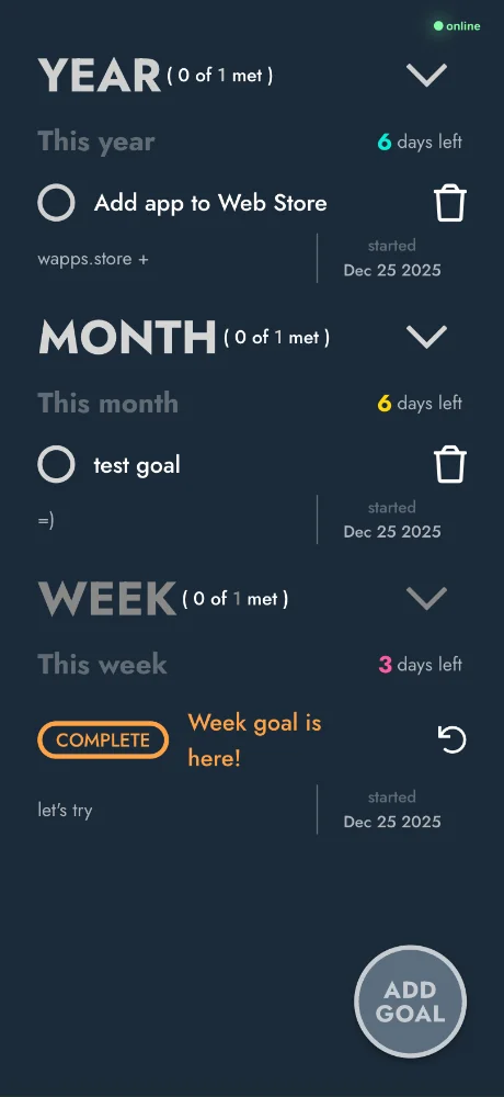 Year Month Week screenshots 2