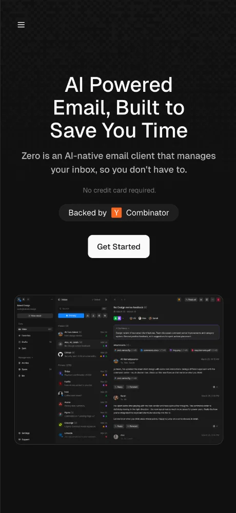 Zero mail screenshots 1